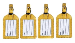 Sukeshcraft Luggage Tags Suitcase Tag Travel Bag Labels 4 Pcs. (2Ton Yellow)