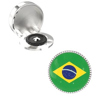 The Smart Buttons - Shirt Button Cover Cufflinks for Men - Brazil Flag Style