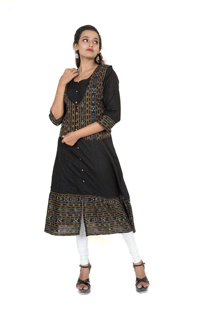 GHL � GUENDICHA HAAT LLP Sambalpuri Certified Handloom Women's Pure Cotton Jacket view 4