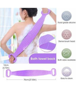 PD SILICON BATH BELT Loofah Back Scrubber Assorted