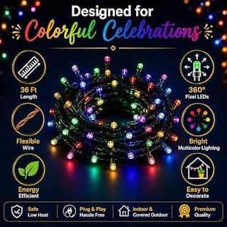 Serial String/Fairy Light | Plug Sourced | Suitable for Home & Outdoor Decoration, Diwali, Christmas, Ramadan, Wedding, Party, Festival 12m 40LED(Pack of 1, Multicolor)