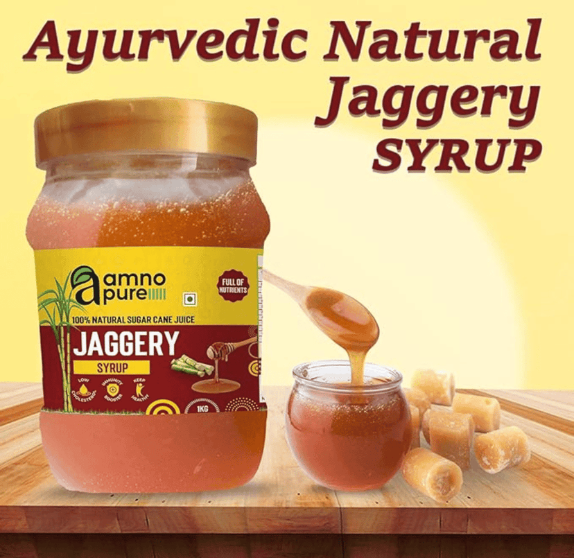 Amno Pure Natural Sugar Cane Syrup/Cane Syrup | Cholestrol free, fat free, Full of Nutrients & 100% Natural - 900G Pet Jar view 3