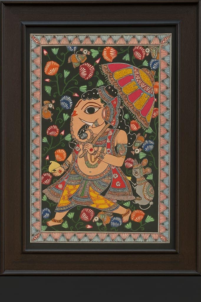 [Pack of 2] Handmade Madhubani Painting of Lord Ganesh