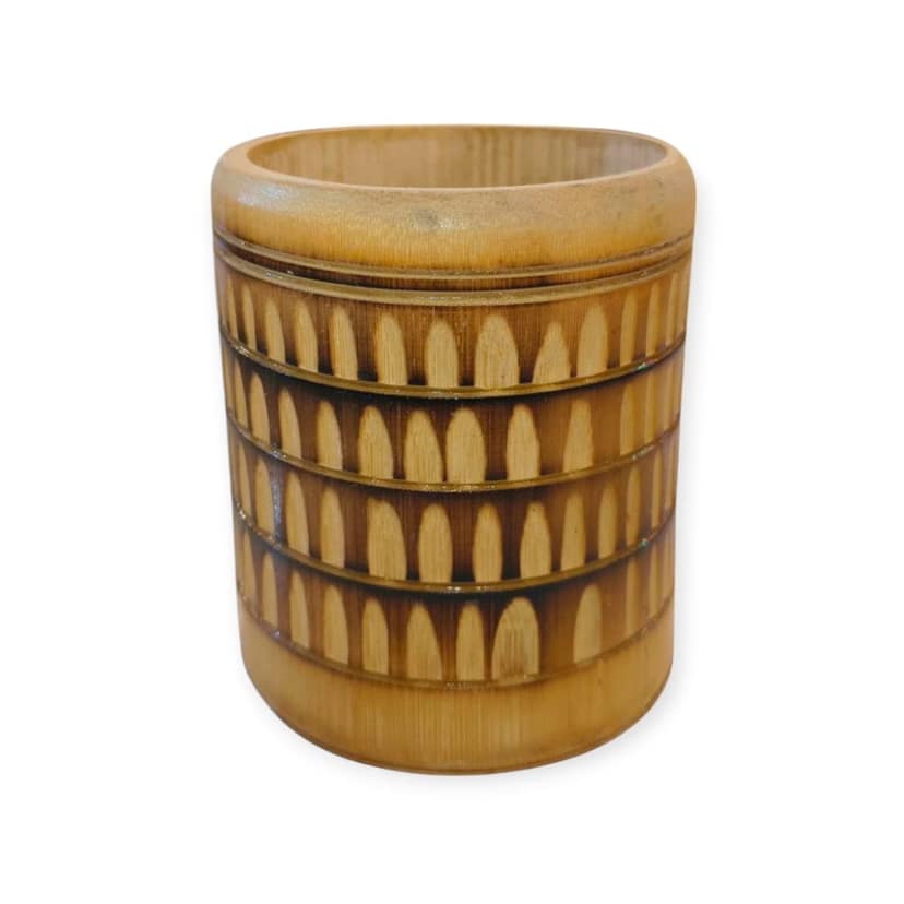 Hand-Carved Bamboo Pen Holder