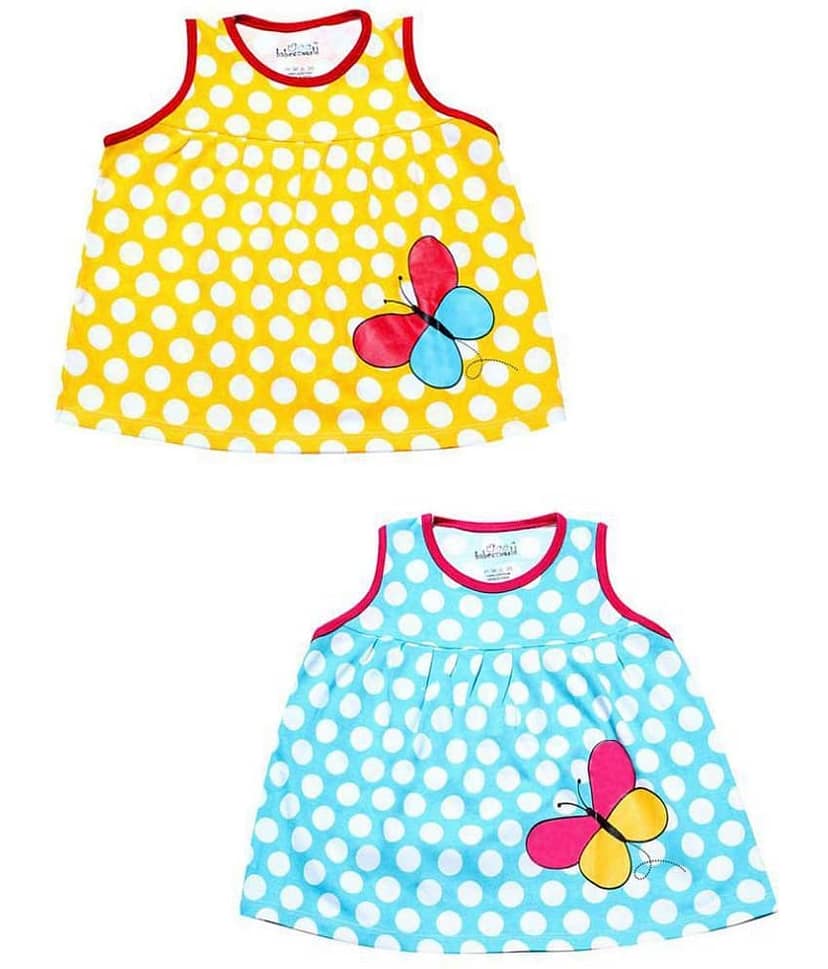 Babeezworld Pack of 2 Baby Girls 100% Cotton Frocks ( Multi )