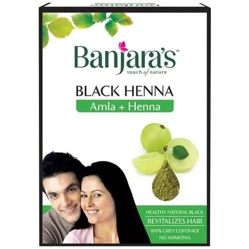 Banjara's Black Henna With Amla Hair Colour, 50 gm
