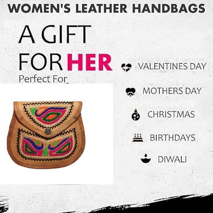 Bhakri Devi Handicrafts Made of Leather with Attachable Shoulder Strap Sling Bag For Women & Girl view 3