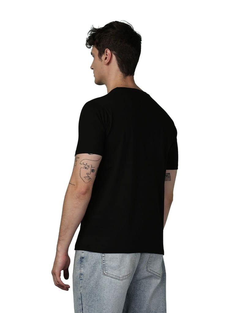 Cotton Black Graphic BIYS T-Shirt view 4