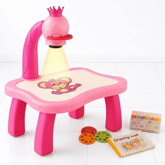 GRAPHENE Drawing Projector Table for Kids Painting Board Kit 24 Patterns Creative Toys for Girl 3+ Year Boy Doodle Led Magic Drawing Pad Draw Smart Sketcher Trace 12 Color Pen Book Educational Fun view 3