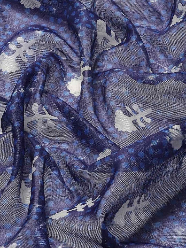 Women's Pure Cotton block print saree with unstiched blouse piece view 5