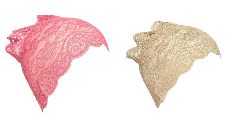 Girls and Womens Hijab Cap Hijab Headband, Under Hijab Scarf Pink and Light Beige Naqab Head Scarf (2 pcs) view 2