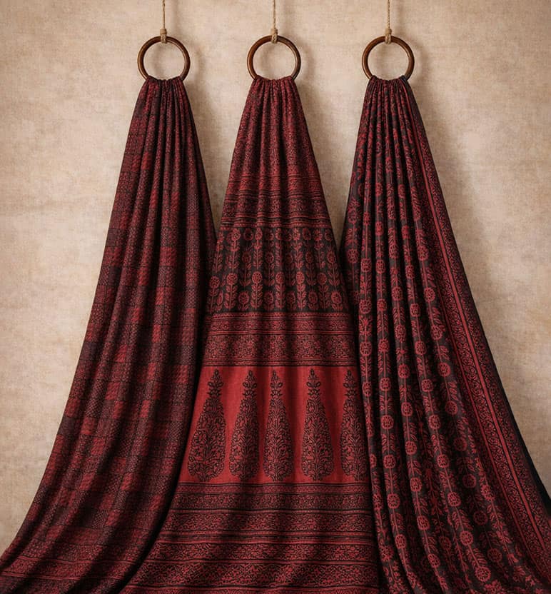 Hand Block Printed Bagh Cotton Suit – 3 Piece Unstitched