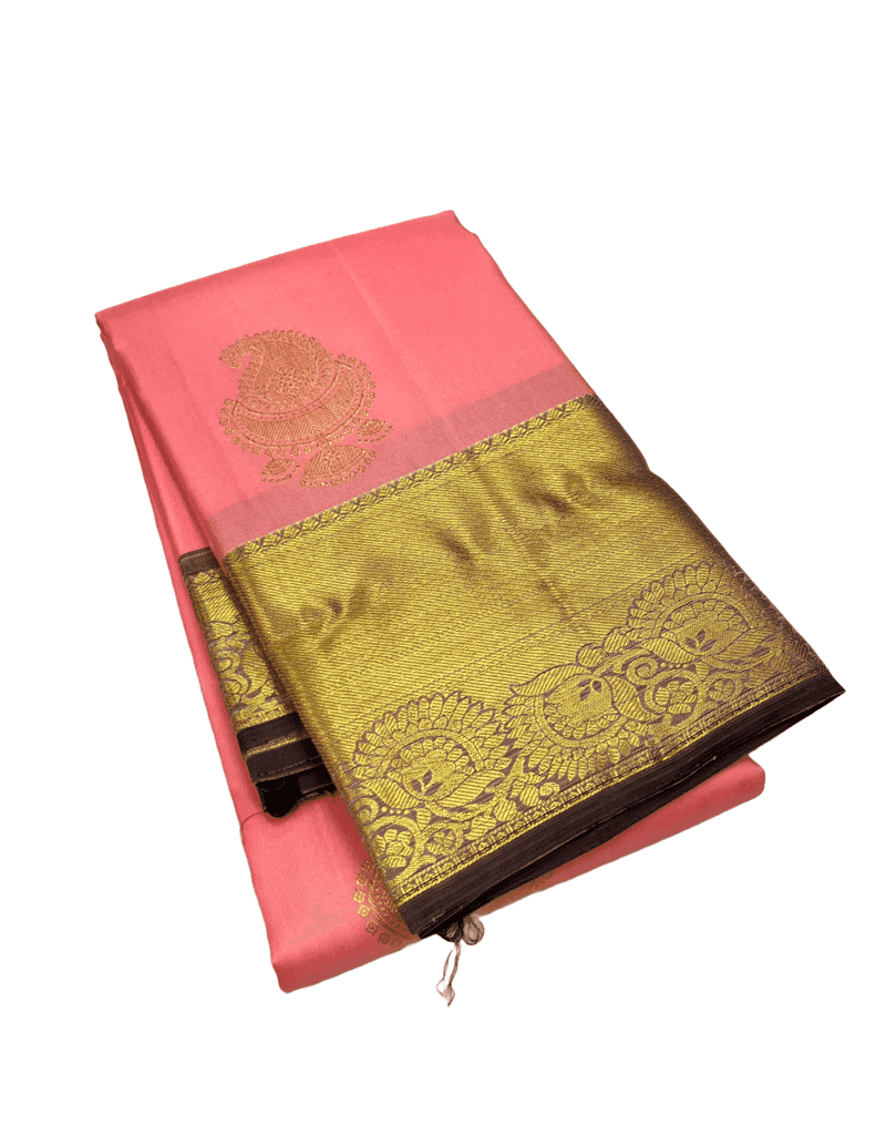 Baby Pink Color Pure Silk Saree Has Jhumka & Mango Butta Design with Unstitched Blouse view 5