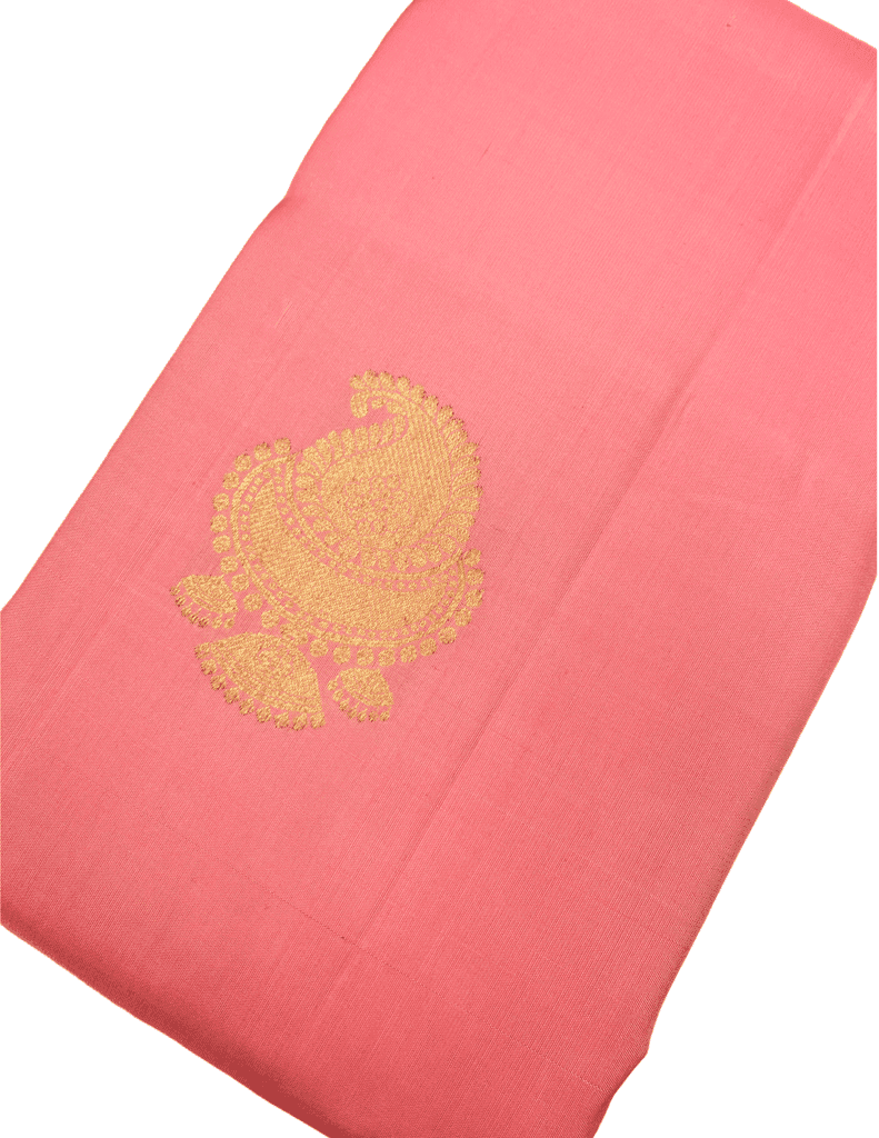 Baby Pink Color Pure Silk Saree Has Jhumka & Mango Butta Design with Unstitched Blouse view 6