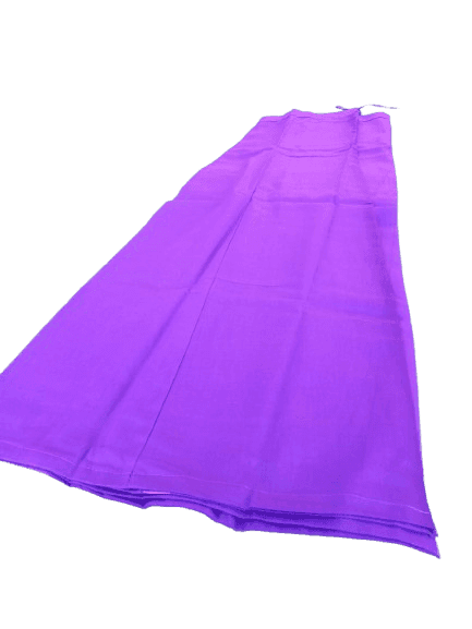 Purple Colour Pure Cotton Saree Petticoat for Women's 5.5 meters with combined blouse view 2