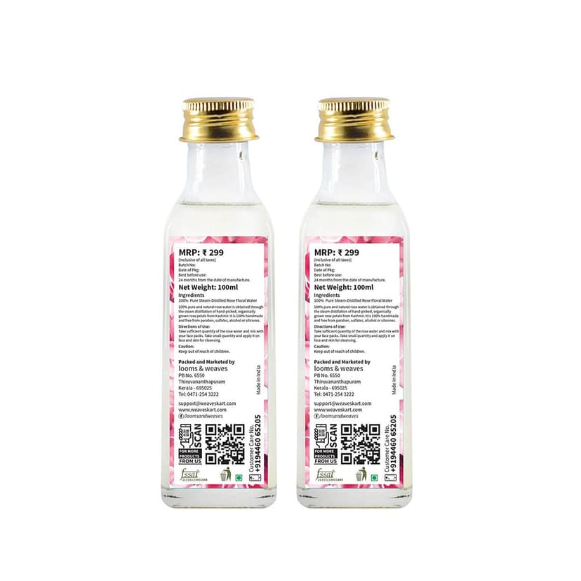 Ayurveda Rose Floral Water for Face and Skin – 200 ml (2 x 100ml) view 2