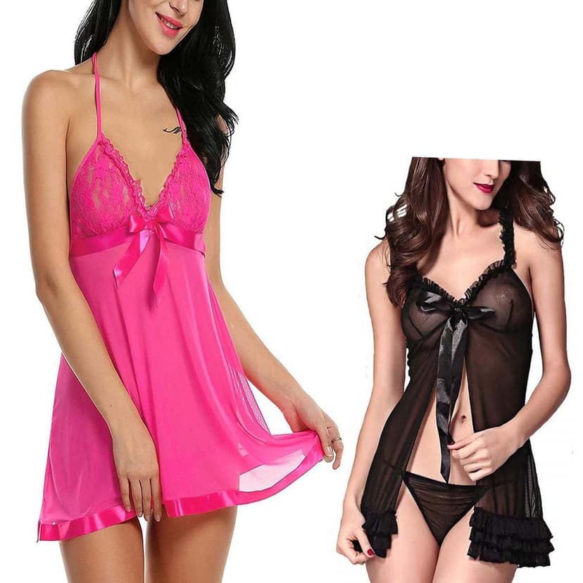 Net Babydoll Nightdress with panty combo pack 2 view 3