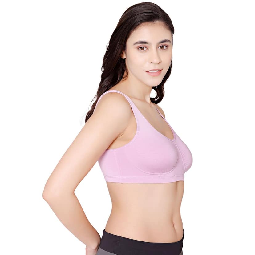 Bodycare modal spandex wirefree broad straps soft cup sleep bra-1625LILAC view 3
