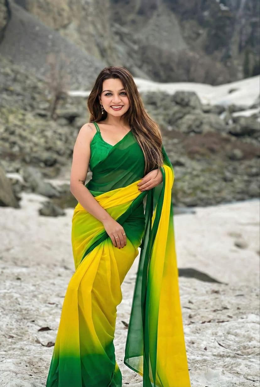 Dyed Padding Georgette Saree
