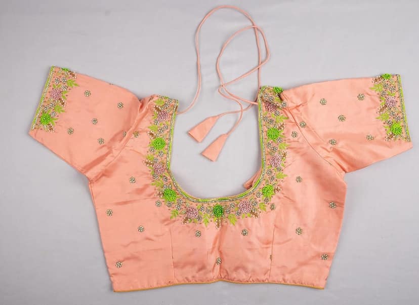 SONCHIRAIYA CREEM Colour Work Blouse view 3