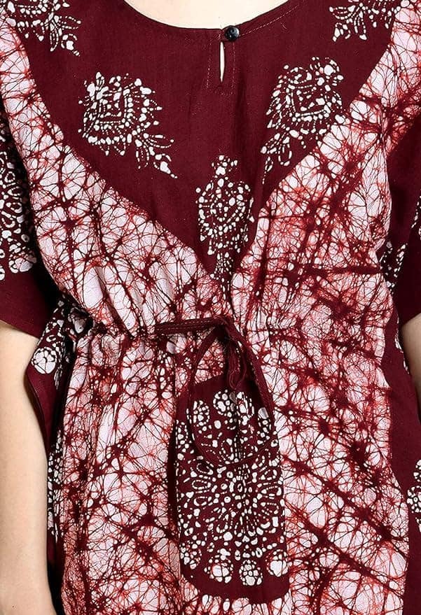 Ukal Cotton Regular Printed Round Neck Floor Length Nighty Night Gown Maxi view 3