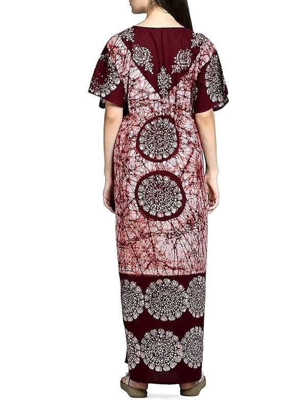 Ukal Cotton Regular Printed Round Neck Floor Length Nighty Night Gown Maxi view 5