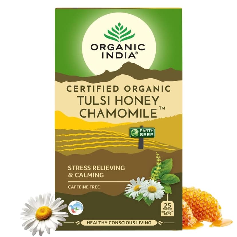 Organic India Tulsi -Pack of 25 Tea Bags (40 grams,Honey Chamomile)
