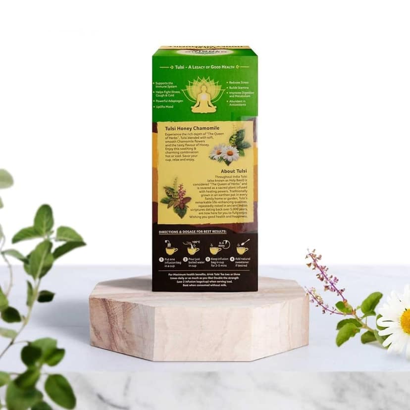 Organic India Tulsi -Pack of 25 Tea Bags (40 grams,Honey Chamomile) view 9