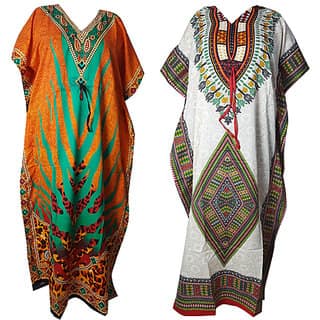 Ukal Combo Pack of 2 Women's Kaftan Dress Cover Up Nightwear Nighty Gown V-Neck Dress