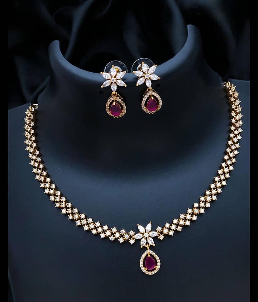 ROFARWORD Gold Brass Necklace Set ( Pack of 1 ) view 2