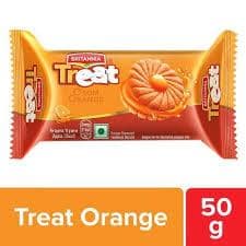 Britannia Treat O'som Orange Cream Biscuit - Ready To Eat, 50 G