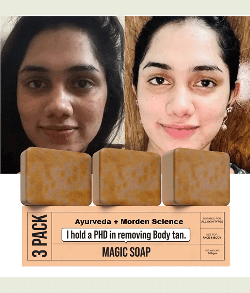 GOVAGGY Skin Whitening Ghar Soaps Sandalwood Saffron Magic Soap Soap for All Skin Type ( Pack of 3 )