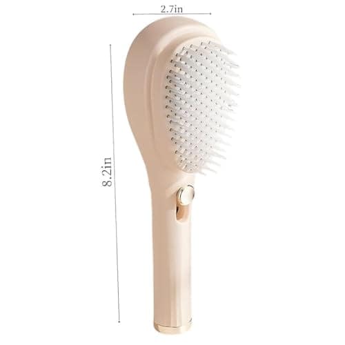 2-in-1 Self-Cleaning Hair Brush with Scalp Massager Anti-Static Detangling Massage Comb for Women, Men & Kids, Push-Button Hair Removal, Smooth Styling & Daily Hair Care Tool (multicolour) view 3