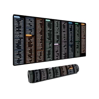 Large Anti Slip Keyboard Shortcut Extended Desk mat/Mouse Pad with PS |AI | CDR | PR | Word | excel | PPT Shortcut Keys Computer mat for Laptop Size 800 x 300 x 3 mm (Black No Logo)