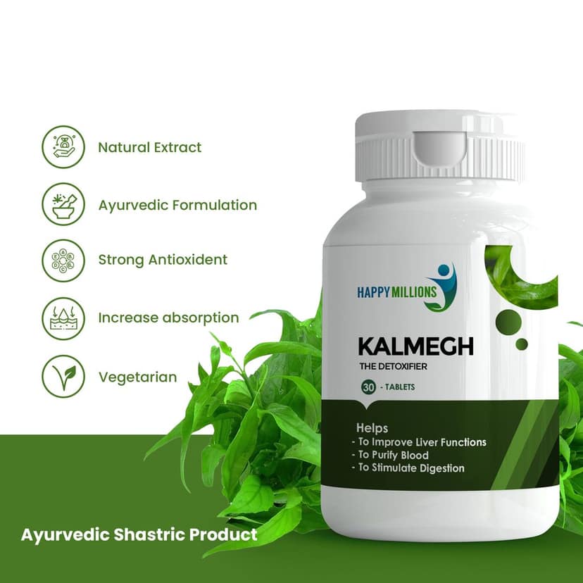 Happy Millions Ayurvedic Kalmegh - The Detoxifier | 30 Tablet view 2