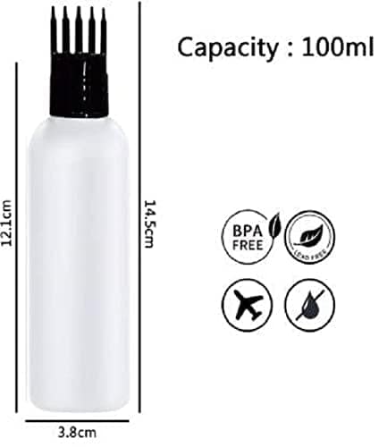 Elecsera New york Hair Root Applicator Bottle with Comb Cap for Applying Hair Oil, Shampoo and Medicines Pack of 3 () view 2