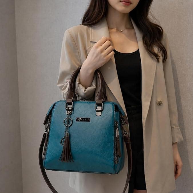 VISMIINTREND Sling/Hand Bags for Women Stylish | Box | Satchel | Bag for Woman | Ladies Purse Handbag (Teal Blue) view 2