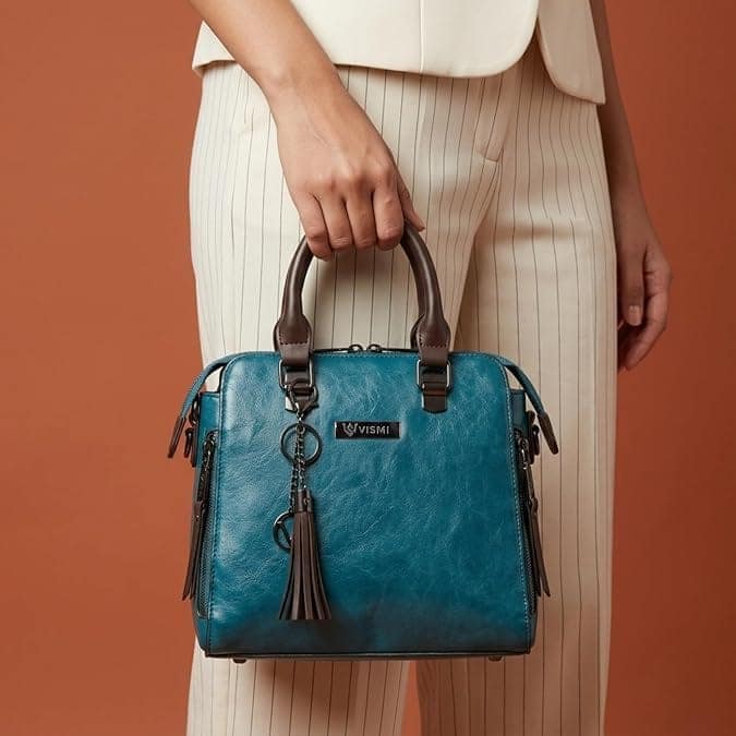 VISMIINTREND Sling/Hand Bags for Women Stylish | Box | Satchel | Bag for Woman | Ladies Purse Handbag (Teal Blue) view 3