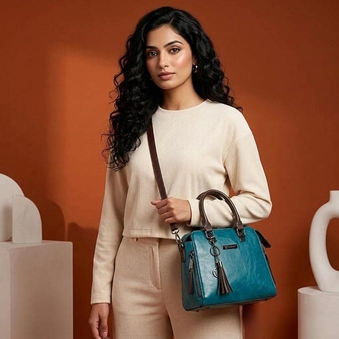 VISMIINTREND Sling/Hand Bags for Women Stylish | Box | Satchel | Bag for Woman | Ladies Purse Handbag (Teal Blue) view 4