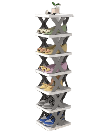 6 Layer Folding Shoe Rack Stackable Shelf