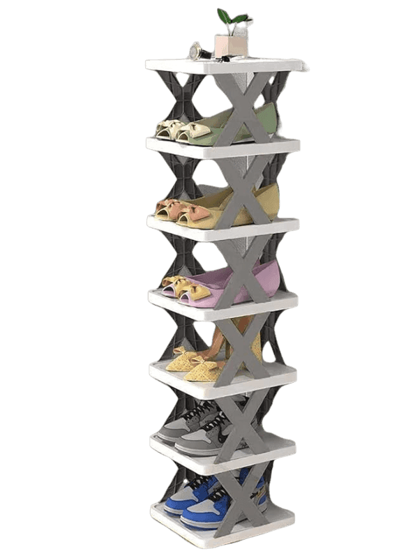 6 Layer Folding Shoe Rack Stackable Shelf