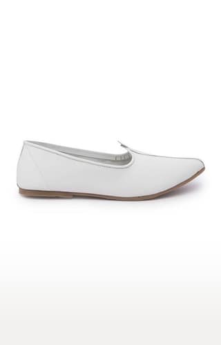 Men's White Leather Formal Slip-ons