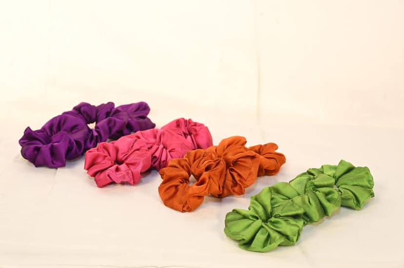 4-Pack of Silky Satin Hair Scrunchies view 3