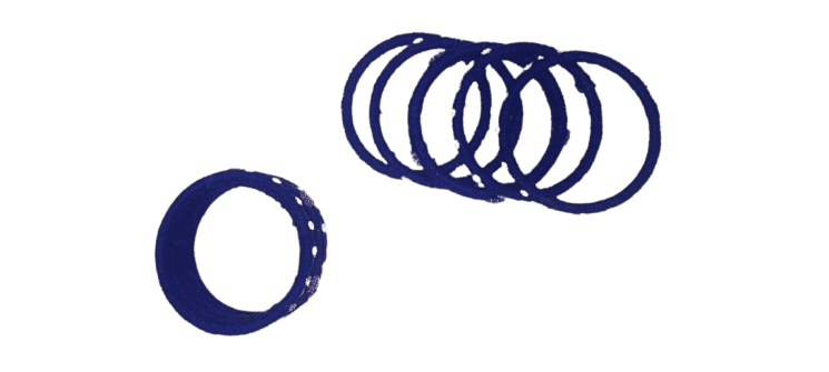Set of Velvet Bangle Bracelets with Rhinestone Accents - Royal Blue view 2