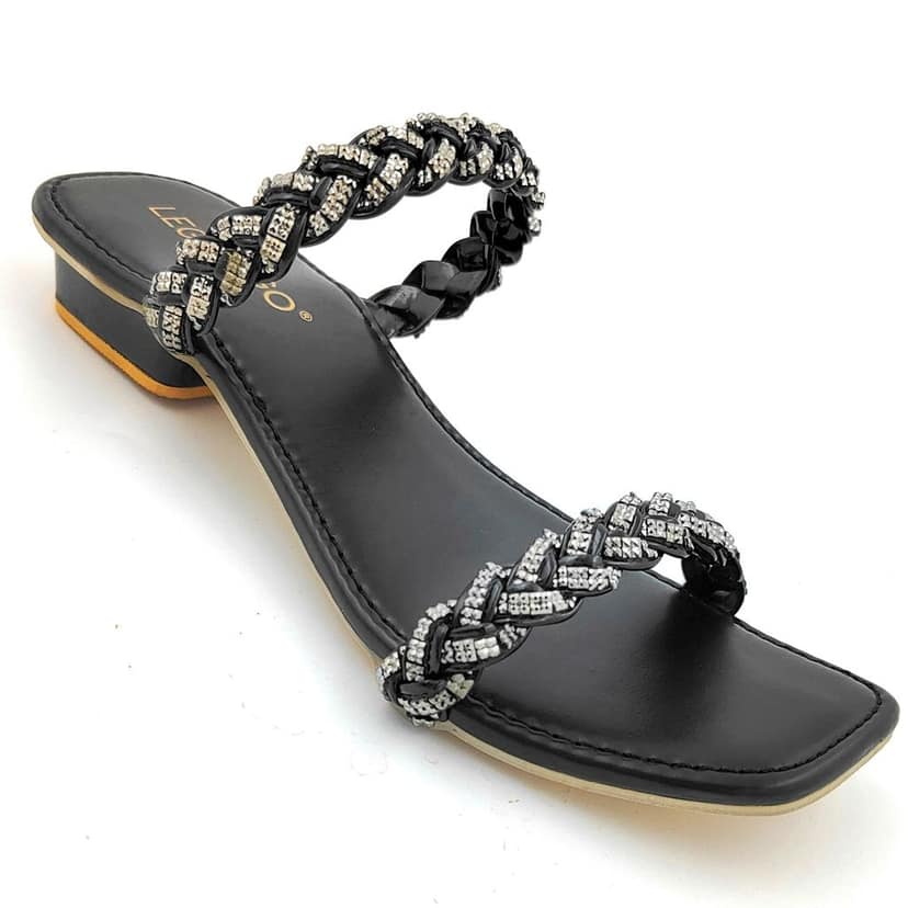 LEGS GO Black Open Toe Sandals for women , Casual and Ethnic Wear Women Sandals view 2