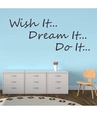 Asmi Collection Wish it Dream it Do it Motivational Quotes Wall Sticker ( 40 x 90 cms )