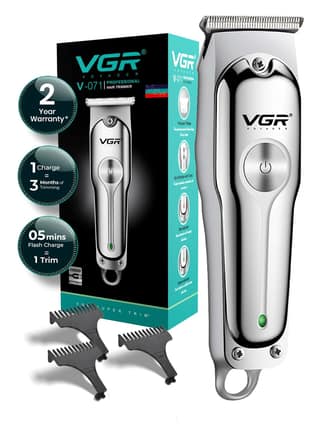 VGR V-071 Professional Beard Trimmer for Men, 2X Fast Charging, USB Type C, 120 Min Runtime, Hair Trimmer, Cordless, 3 Length Settings, 2 Year Warranty (Silver) VGR V-071 Professional Beard Trimmer for Men, 2X Fast Charging, USB Type C, 120 Min Runtime,