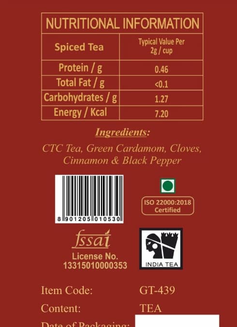 Golden Tips Masala Chai India's Authentic Spiced Tea - Value Pack (500 gram) view 2
