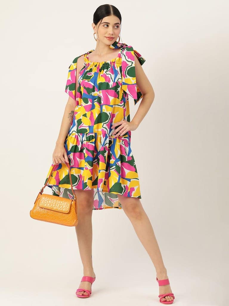Printed Cotton A-line Dress view 5