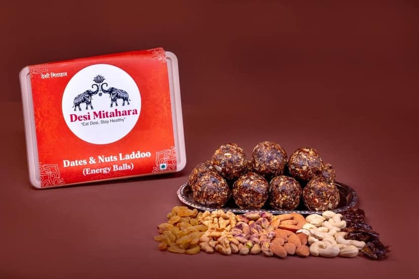 Desi Mitahara Dates & Nuts Laddoo (Energy Balls) - 480g Wholesome Snack view 2